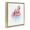 Stupell Industries Bulldog in Pool Float Framed Floater Canvas Wall Art Design by Geoff Allen